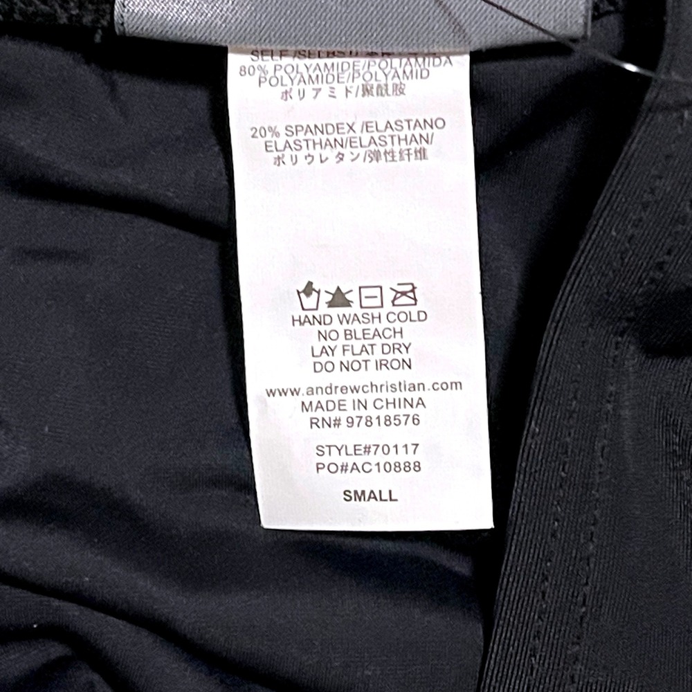 Andrew Christian Small (28-31) Black Wrap Buckle Bikini Swim Briefs 70117 NWT - Picture 10 of 12